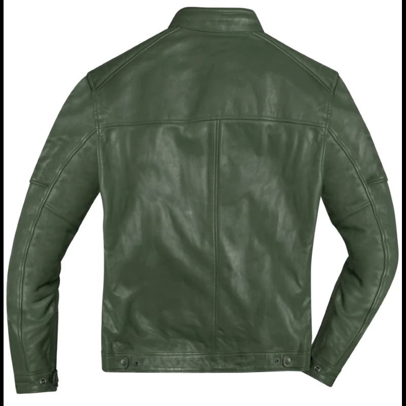 Giubbotto in pelle  moto con protezioni HOLYFREEDOM JACKET ZERO MILITARY GREEN EVOLUTION