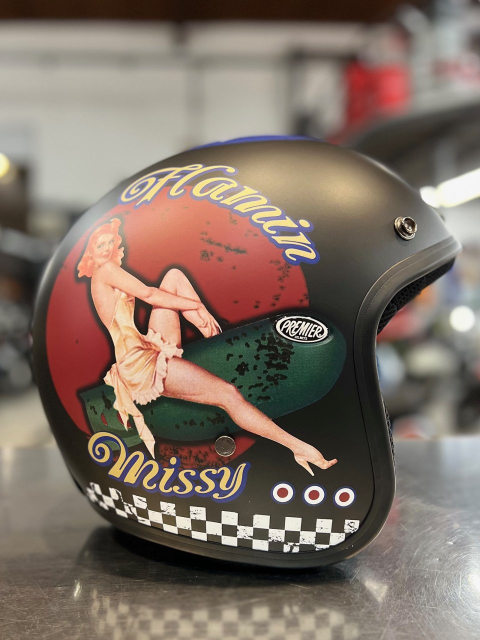 Casco jet modello  pin up  vintage / retro PREMIER pin up vintage