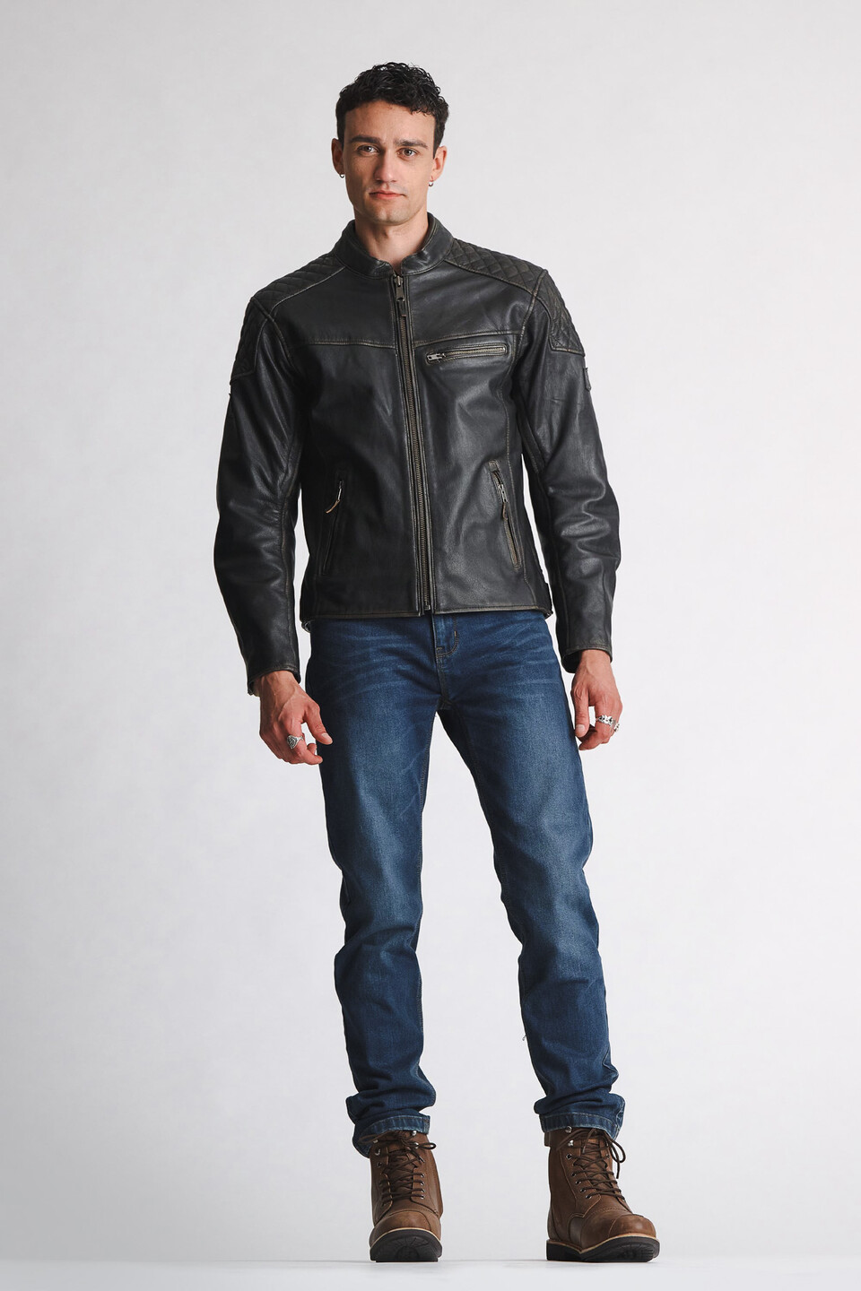 Giubbotto  uomo in pelle con protezioni Modeka Jacket Phinix Urban Leather Jacket