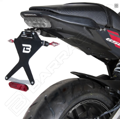 Kit Targa  Portatarga  Regolabile Honda CB650F 2017-2019 Barracuda Reclinabile Alluminio anodizzato nero con snodo in acciaio