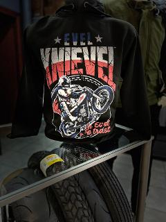 Felpa con cappuccio Evel Knievel Wheelie Epic Black Evel Knieve