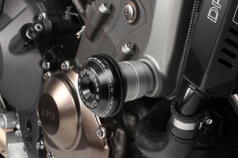 TAMPONI PARAMOTORE IN ALLUMINIO PER MOTO DE PRETTO MOTO YAMAHA  MT09-FZ09-2014/2016