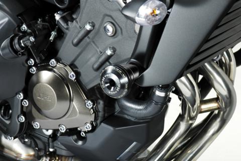 Tamponi Paramotore Yamaha MT09 FZ9 2017/2020 DE PRETTO MOTO Nylon Alluminio Ricavato Dal Pieno Finitura Naturale