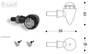 Frecce moto universali  in alluminio  BARRACUDA FRECCE S-LED B-LUX