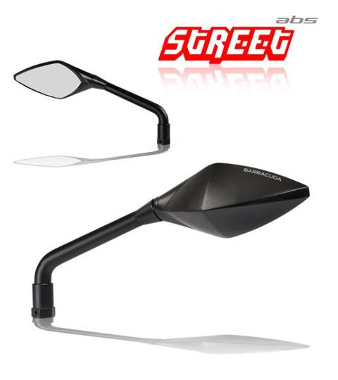 SPECCHIETTI RETROVISORI  MOTO UNIVERSALI BARRACUDA STREET NERO OPACO