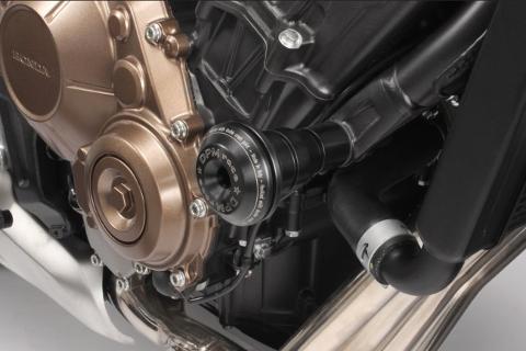 Tamponi ParaMotore HONDA CB 650 R 2019 - 2020 DE PRETTO MOTO Nylon Alluminio Ricavato Dal Pieno Finitura Naturale