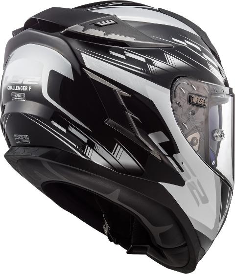 Casco integrale per moto in fibra  con visiera interna per il sole LS2 CASCO LS2 CHALLENGER FF 327 GP