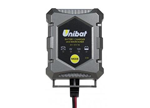 Caricabatterie e mantenitore di carica Unibat  per batterie piombo-acido, Gel e AGM da 6 V e 12 V, 1 A