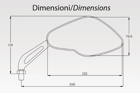 Specchietti  HONDA  NC750S 2014-19 NC750X 2014-19 De Pretto Moto POLICE Corti Allumino Anodizzato Ricavato Dal Pieno