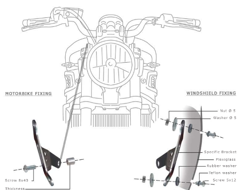 Cupolino Yamaha XSR 700 Barracuda AEROSPORT realizzato in plexiglass semitrasparente colore fume' scuro