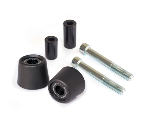 Kit Tamponi Paratelaio Yamaha Tracer 900 / GT Barracuda PVC nero  distanziali in alluminio anodizzato