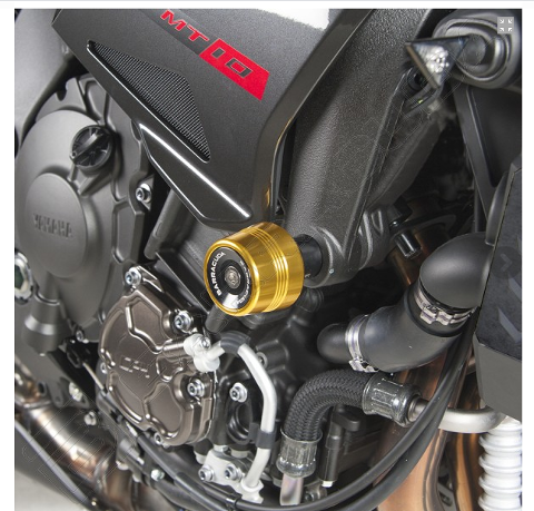Kit Tamponi Paratelaio Yamaha  MT 10 Barracuda PVC nero  distanziali in alluminio anodizzato