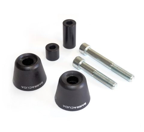 Kit Tamponi Paratelaio Yamaha  MT 10 Barracuda PVC nero  distanziali in alluminio anodizzato
