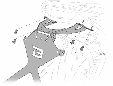 Kit Targa  Portatarga  Regolabile  Honda CB650F 2017-2019 Barracuda Reclinabile Alluminio anodizzato nero con snodo in acciaio
