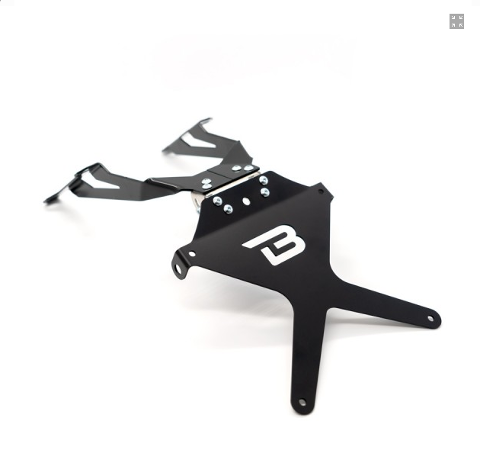 Kit Targa  Portatarga  Regolabile  Honda CB650F 2017-2019 Barracuda Reclinabile Alluminio anodizzato nero con snodo in acciaio