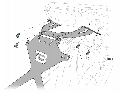 Kit Targa  Portatarga  Regolabile  Honda CB650R 2019 Barracuda Specifico Per Frecce Originali Reclinabile Alluminio anodizzato nero con snodo in acciaio