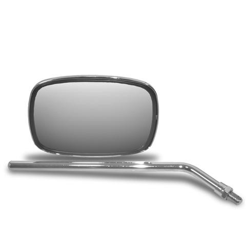 Specchietto Retrovisore Moto Univrsale rettangolare Stelo a vite EMCO DRAG Acciaio stampato o pressofusi con finitura cromata completamente regolabile