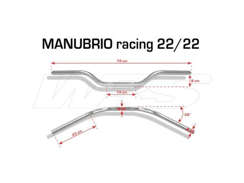 Manubrio Racing Per Moto Ergal Alleggerito BARRACUDA Manubri Racing universale DA 22mm