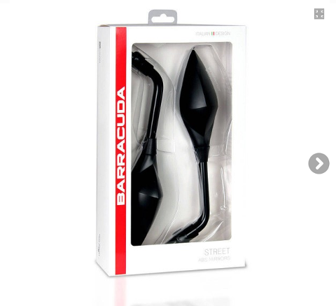 Specchietto Retrovisore Moto Univrsale  Barracuda Street calotta in ABS Gambo in Alluminio Multiposizione Non Omologato