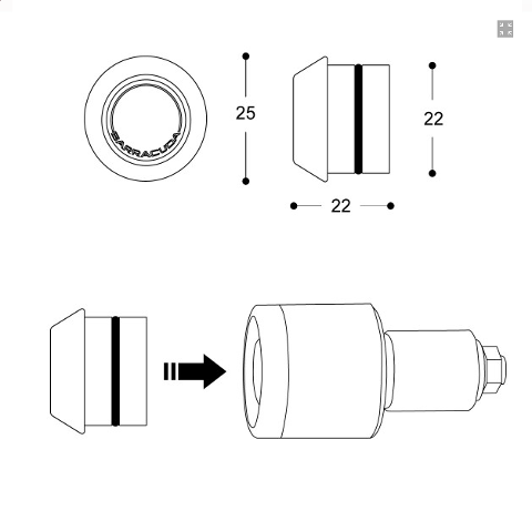 Indicatori Universali Omologati Alluminio Led  Con Lente Optical Barracuda B-LED B-LUX Ideale sugli Antivibranti  B-LUX