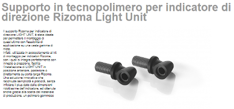 Supporto in tecnopolimero per indicatori Light Unit Rizoma innesto in acciaio inox