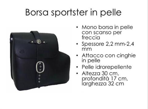 Borsa in Vera  Pelle Idrorepellente Singola Special Parts SportSter Con Scanso Per Freccia - Catania
