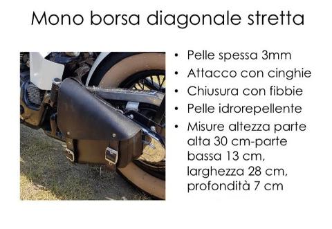 Borsa In pelle Idrorepellente Singola  Laterale  Special Parts Diagonale Stretta