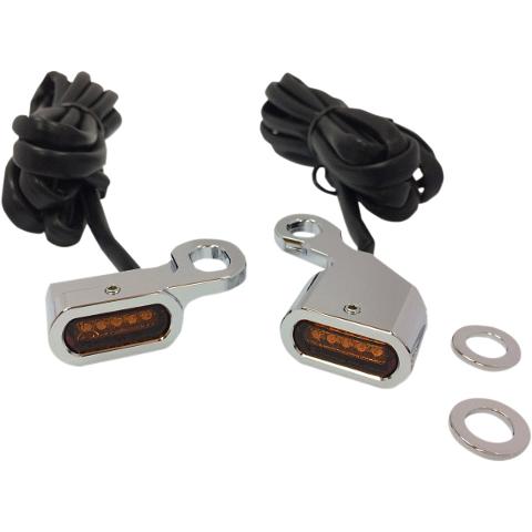 Frecce anteriore led  in alluminio   drag specialts  Softail   00/14    Dyna   99-17  xl  96/03 cromati lente fume