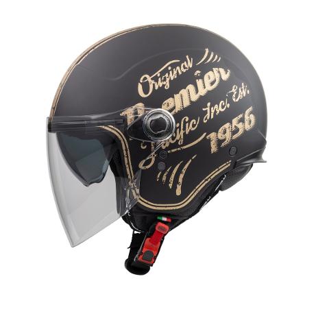 Casco jet Premier OPEN FACE ROCKER OR 19 BM CON INTERNI SFODERABILI E LAVABILI MINI JET Premier Rocker visor or 19 BM