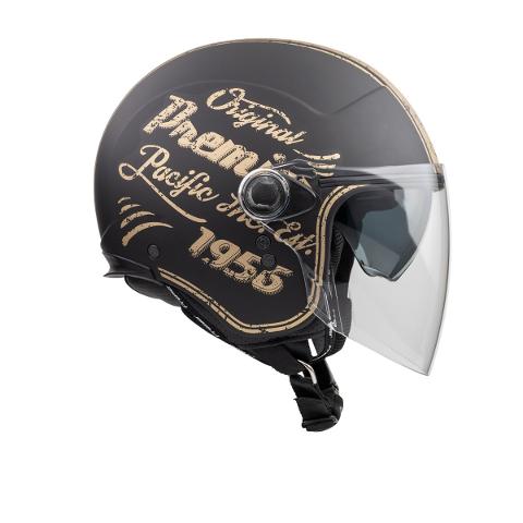 Casco jet Premier OPEN FACE ROCKER OR 19 BM CON INTERNI SFODERABILI E LAVABILI MINI JET Premier Rocker visor or 19 BM