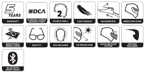 Casco Integrale PREMIER DEVIL JC 8 BM IN FIBRA