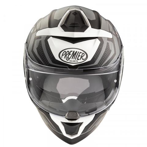 Casco Integrale FULL FACE Premier DEVIL JC 8 BM IN FIBRA Grigio Bianco opaco PREMIER DEVIL JC 8 BM PREMIER DEVIL JC 8 BM IN FIBRA