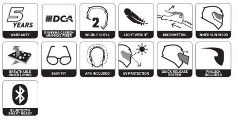 Casco integrale Premier PREMIER EVOLUZIONE SP Y BM