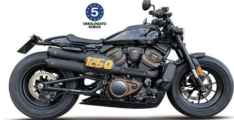 Scarico slip-on Harley  Davidson sportster 1250   Euro 5   OMOLOGATO MCJ IMPIANTO DI SCARICHI COMPLETO NERO PER SPORTSTER S 1250