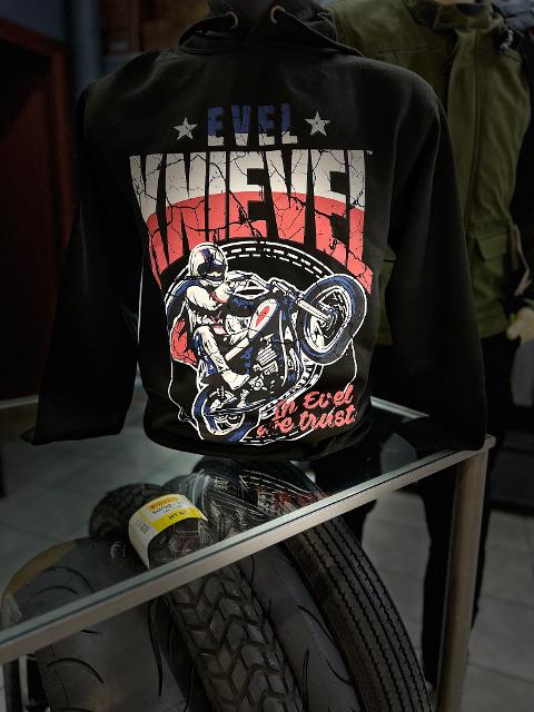 Felpa con cappuccio Evel Knievel Wheelie Epic Black