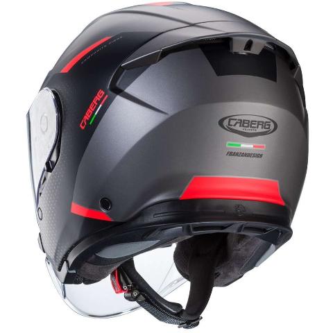 Casco Moto Jet Caberg FLYON II BOSS Opaco Grigio Rosso Nero Caberg FLYON II BOSS