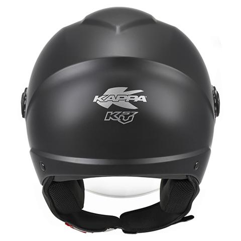 Casco demi jet NERO OPACO in materiale termoplastico pratico e leggero KAPPA KV57
