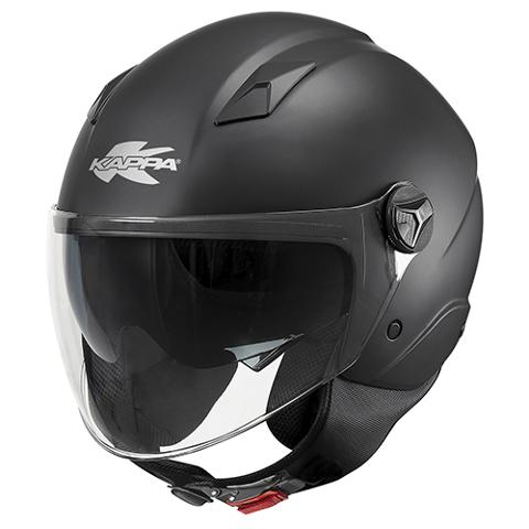 Casco demi jet NERO OPACO in materiale termoplastico pratico e leggero KAPPA KV57
