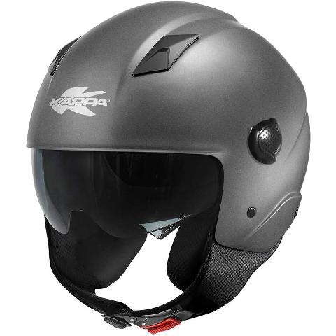 Casco demi jet TITANIO OPACO KV58 in materiale termoplastico pratico e leggero KAPPA KV58