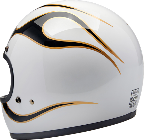HELMET GRINGO W/B FLAM CASCO BITWELL BIANCO ORO E NERO BITWELL GRINGO