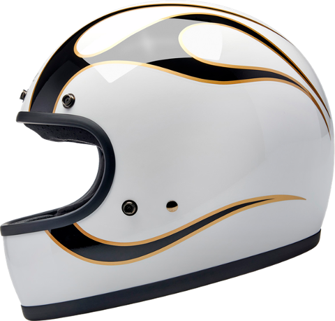 HELMET GRINGO W/B FLAM CASCO BITWELL BIANCO ORO E NERO BITWELL GRINGO