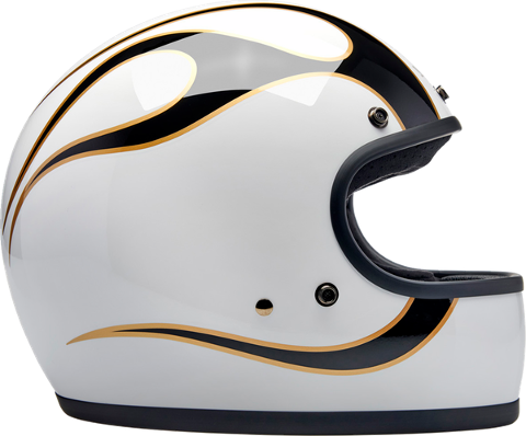 HELMET GRINGO W/B FLAM CASCO BITWELL BIANCO ORO E NERO BITWELL GRINGO