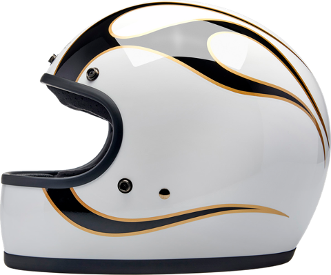 HELMET GRINGO W/B FLAM CASCO BITWELL BIANCO ORO E NERO BITWELL GRINGO