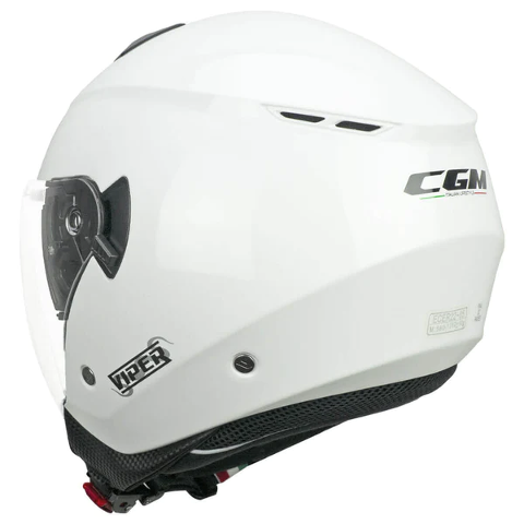 Casco Jet Cgm 125A VIPER MONO Bianco New Visiera Lunga e Parasole cgm viper mono