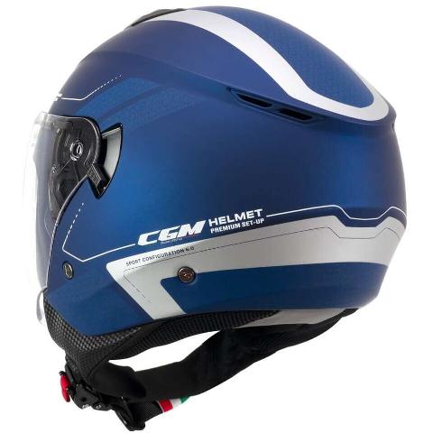 Casco Moto Jet CGM 126G IPER CITY Blu argento satinato cgm 126g iper city