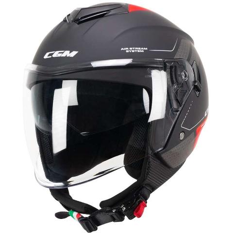 Casco Moto Jet CGM 126G IPER CITY Nero Rosso opaco cgm 126g iper city