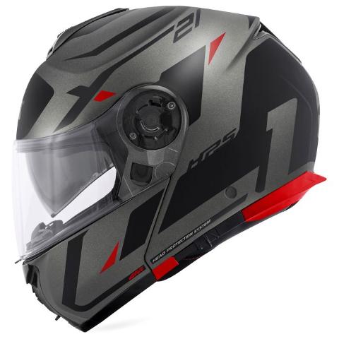 CASCO MODULARE GIVI X21 TITANIO OPACO NERO ROSSO GIVI HX21