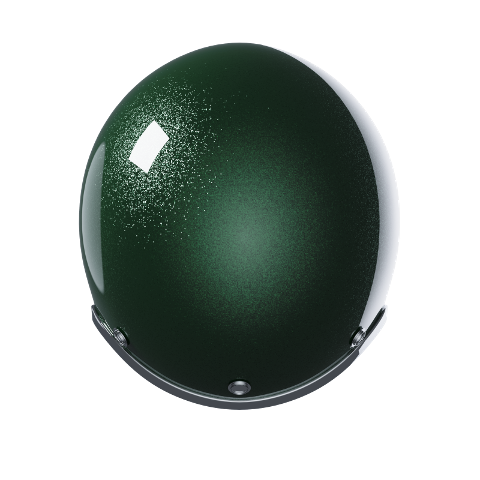 Casco jet modello   vintage / retro     glitter verde vintage
