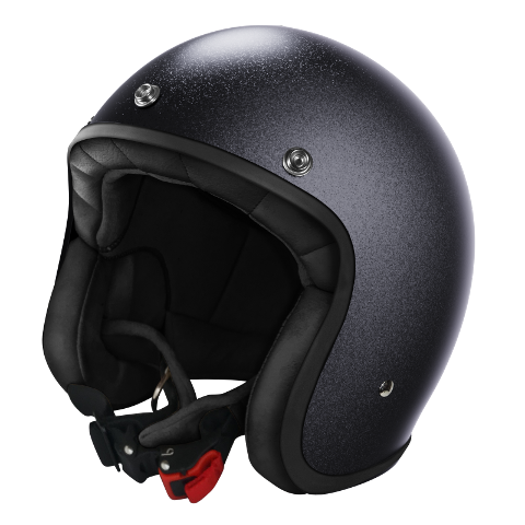Casco jet modello   vintage / retro    glitter nero vintage