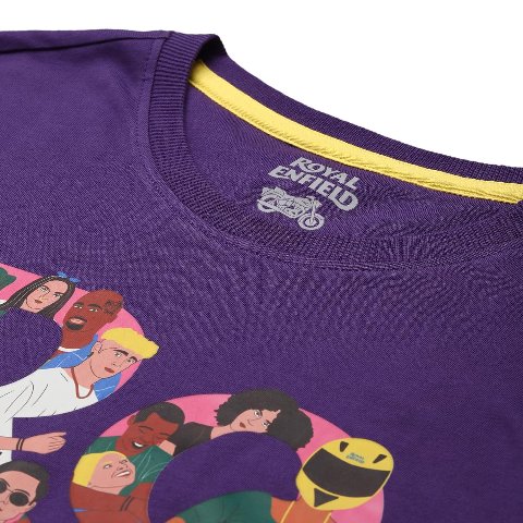 Magliette motociclista ROYAL ENFIELD Global Riderds Purple